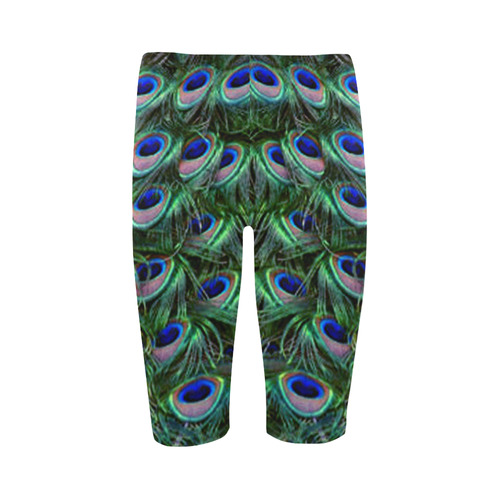 Peacock Feathers Hestia Cropped Leggings (Model L03)