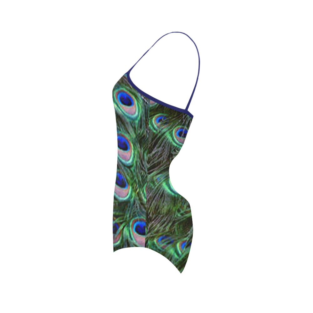 Peacock Feathers Strap Swimsuit ( Model S05)