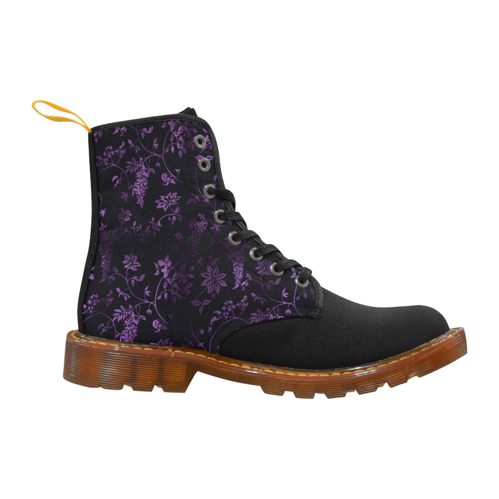 Gothic black_n_purple pattern Martin Boots For Women Model 1203H