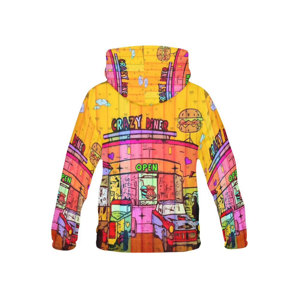 Crazy Diner by Nico Bielow All Over Print Hoodie for Kid (USA Size) (Model H13)