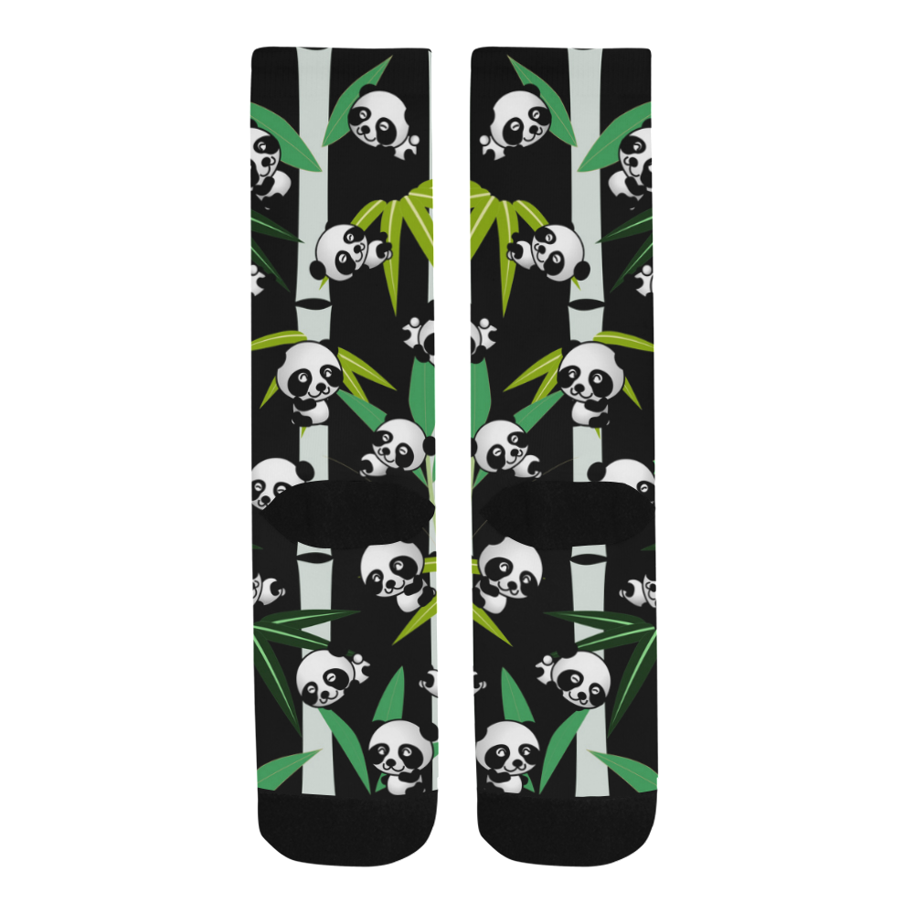 Satisfied and Happy Panda Babies on Bamboo Trouser Socks