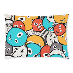 multicolor doodle monsters Custom Rectangle Pillow Case 20x30 (One Side)