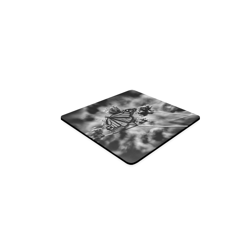 Monarch - Black and White Square Coaster