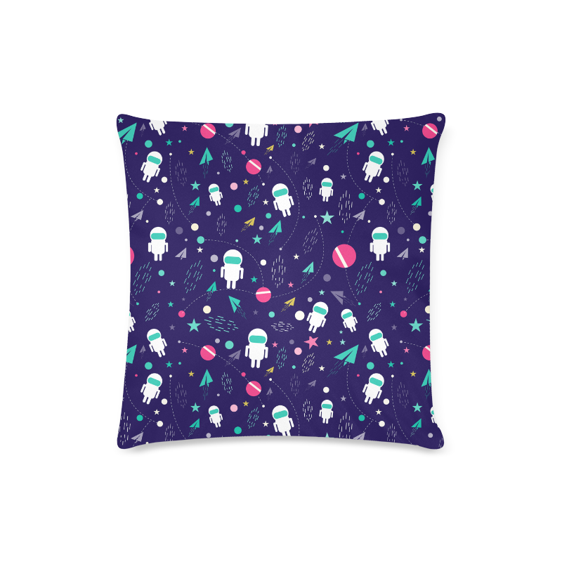 Cute Doodle Astronauts Custom Zippered Pillow Case 16"x16" (one side)