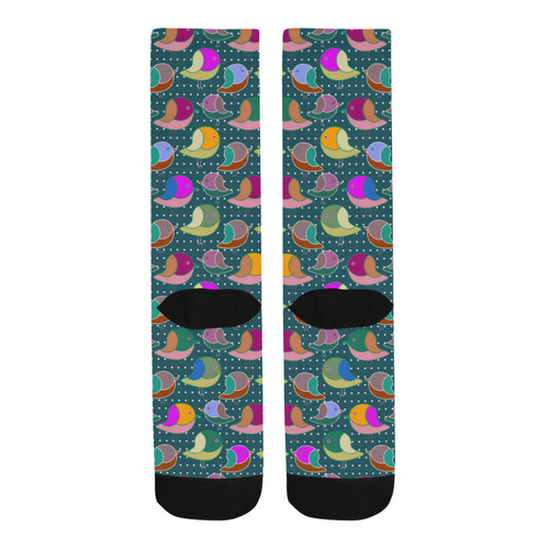 Simply Geometric Cute Birds Pattern Colored Trouser Socks