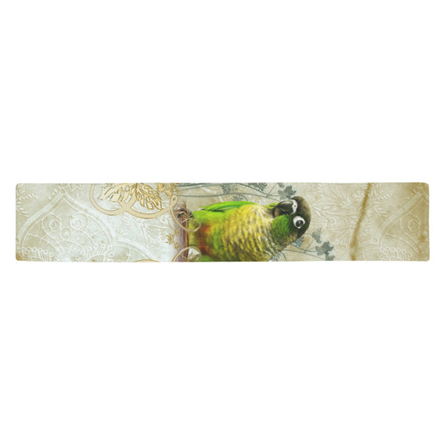 Sweet parrot with floral elements Table Runner 14x72 inch
