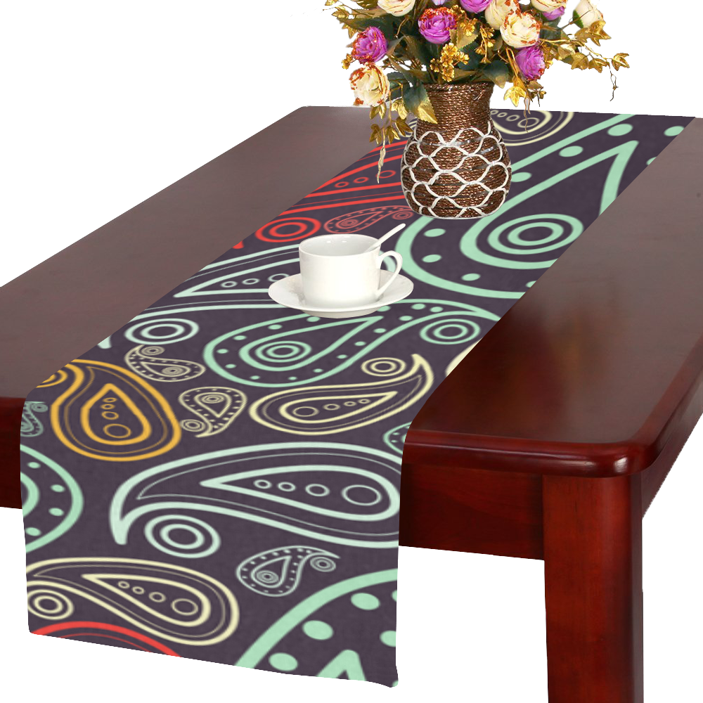 colorful paisley Table Runner 16x72 inch