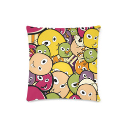 monster colorful doodle Custom Zippered Pillow Case 16"x16" (one side)