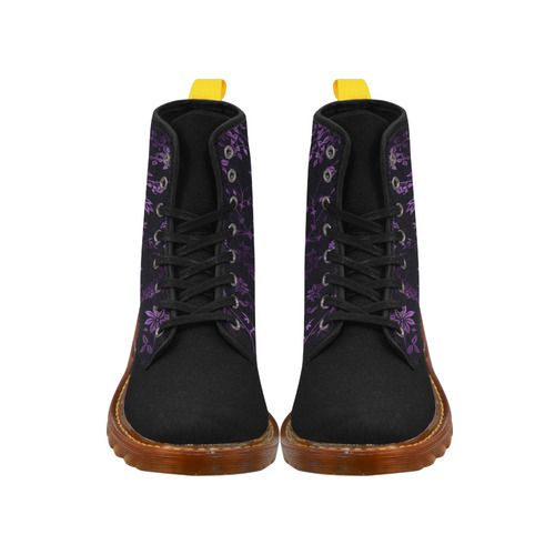 Gothic black_n_purple pattern Martin Boots For Women Model 1203H