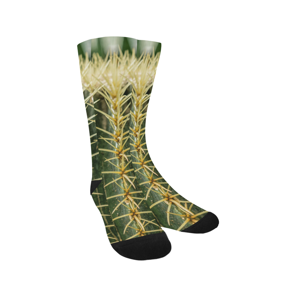 Photography Art - Cactus green yellow Trouser Socks