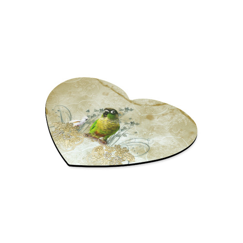 Sweet parrot with floral elements Heart-shaped Mousepad