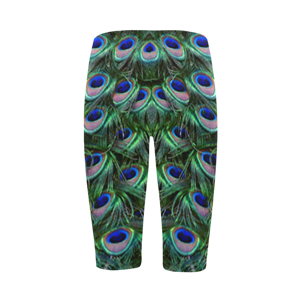 Peacock Feathers Hestia Cropped Leggings (Model L03)