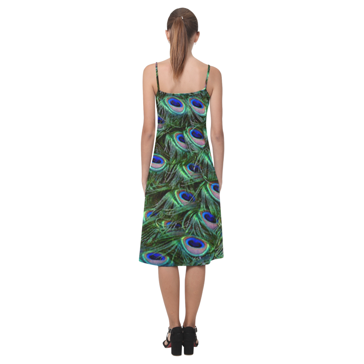 Peacock Feathers Alcestis Slip Dress (Model D05)
