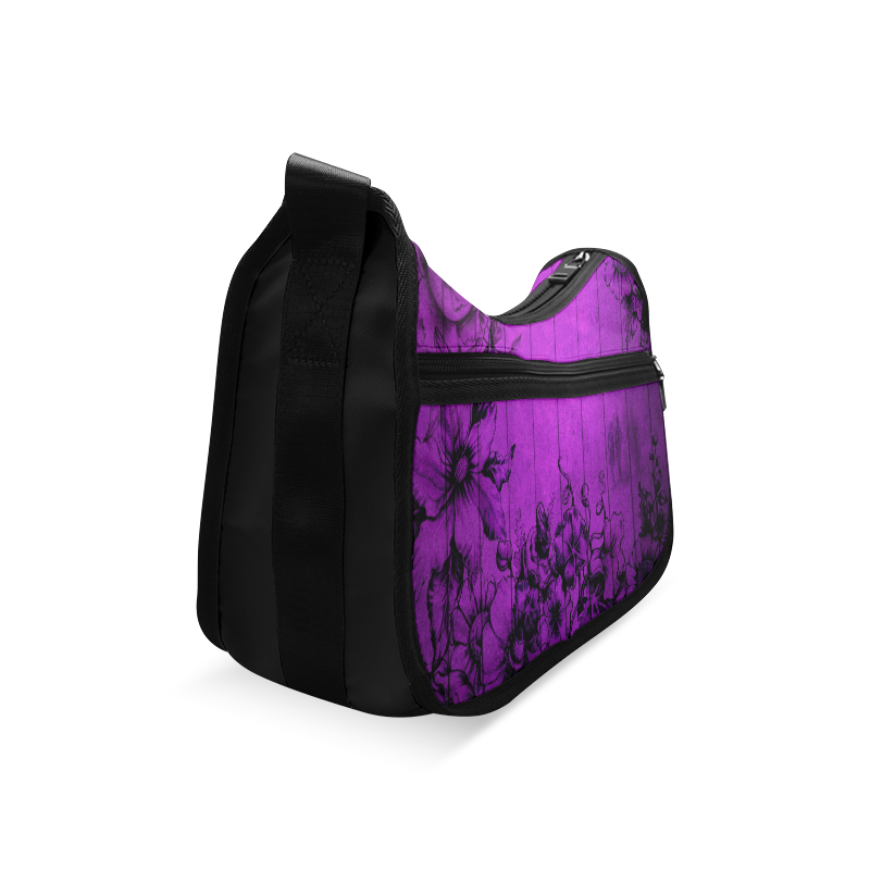 Purple Wall Flowers Crossbody Bags (Model 1616)