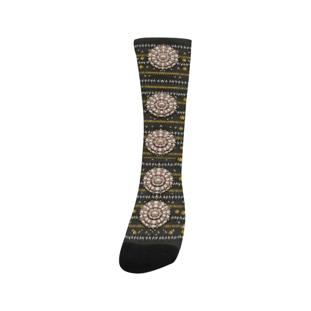 Pearls and hearts of love in harmony pop art Trouser Socks