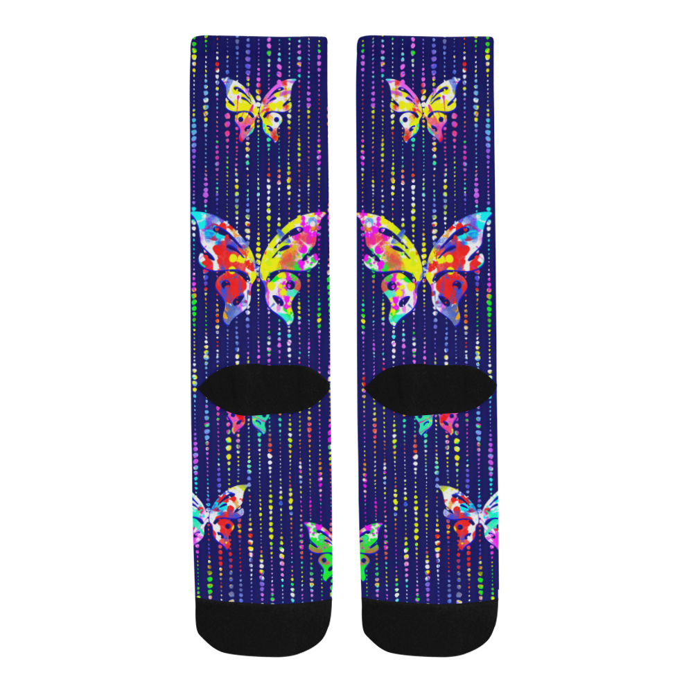 Butterflies On Dotted Lines Pattern Trouser Socks