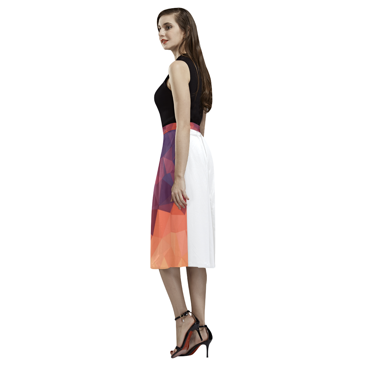 DESIGNERS CRYSTAL DRESS : BROWN Aoede Crepe Skirt (Model D16)