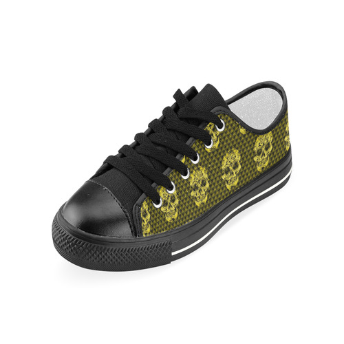 Skull pattern 517 C by JamColors Women's Classic Canvas Shoes (Model 018)