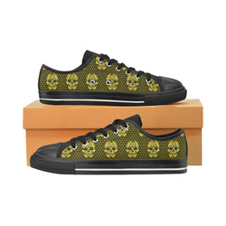 Skull pattern 517 C by JamColors Women's Classic Canvas Shoes (Model 018)
