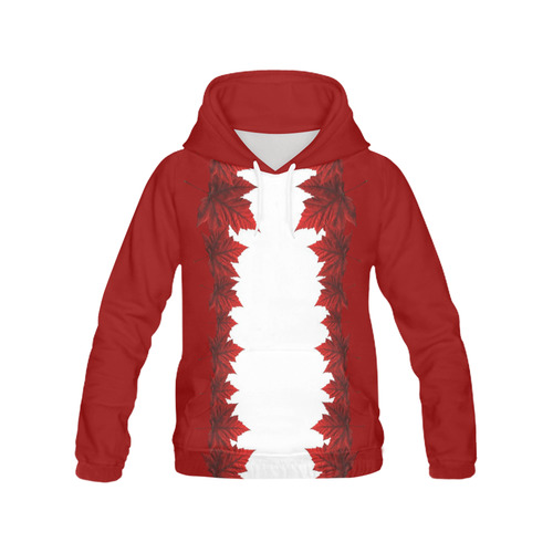 Canada Maple Leaf Hoodies Canada Shirts All Over Print Hoodie for Women (USA Size) (Model H13)