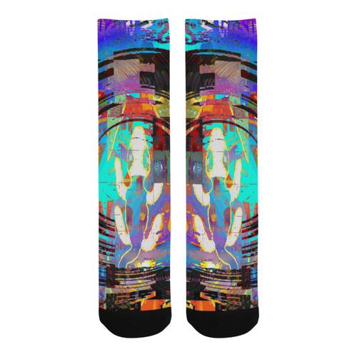 Abstract Art The Way Of Lizard multicolored Trouser Socks
