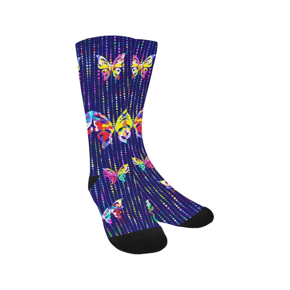 Butterflies On Dotted Lines Pattern Trouser Socks