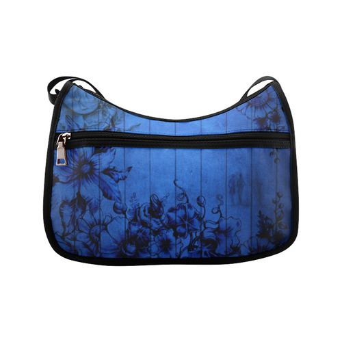 Blue Wall Flowers Crossbody Bags (Model 1616)