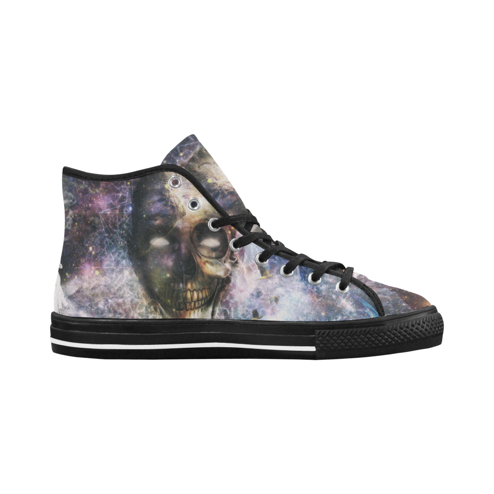Psychedelic Skull and Galaxy Vancouver H Men's Canvas Shoes (1013-1)