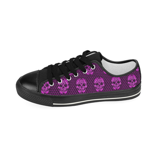 Skull pattern 517 B by JamColors Women's Classic Canvas Shoes (Model 018)