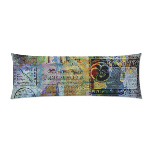 Old Newspaper Colorful Painting Splashes Custom Zippered Pillow Case 21"x60"(Two Sides)