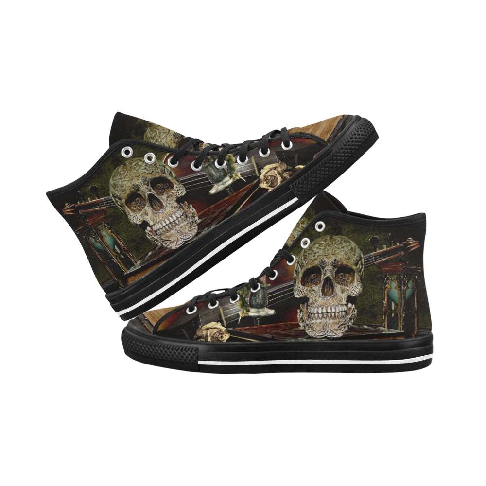 Funny Skull and Book Vancouver H Men's Canvas Shoes/Large (1013-1)