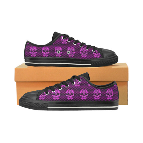 Skull pattern 517 B by JamColors Women's Classic Canvas Shoes (Model 018)