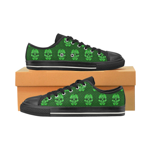 Skull pattern 517 D by JamColors Women's Classic Canvas Shoes (Model 018)