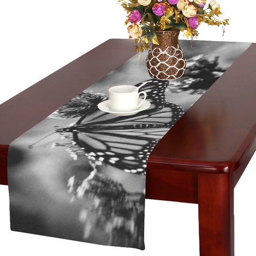 Monarch - Black and White Table Runner 16x72 inch