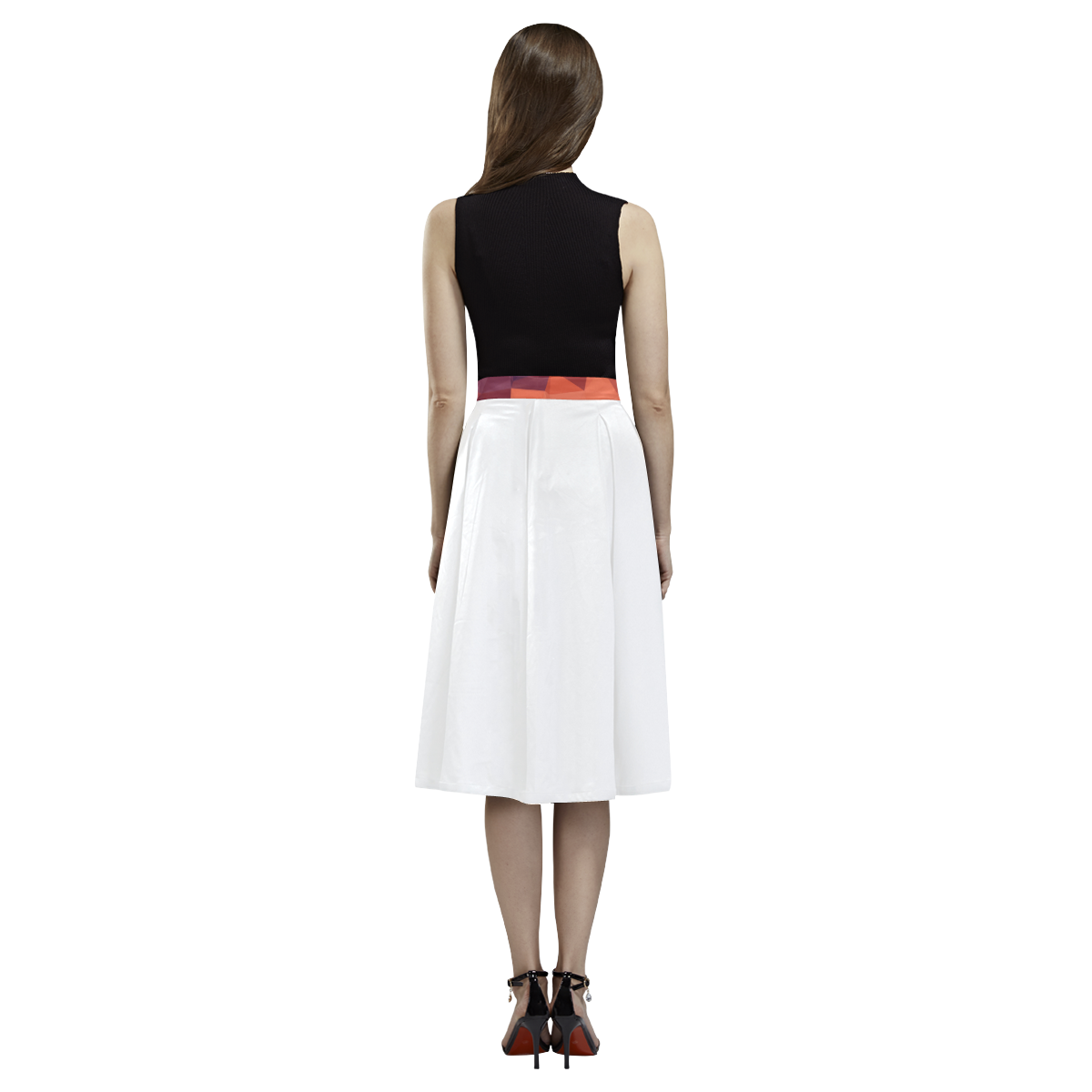 DESIGNERS CRYSTAL DRESS : BROWN Aoede Crepe Skirt (Model D16)