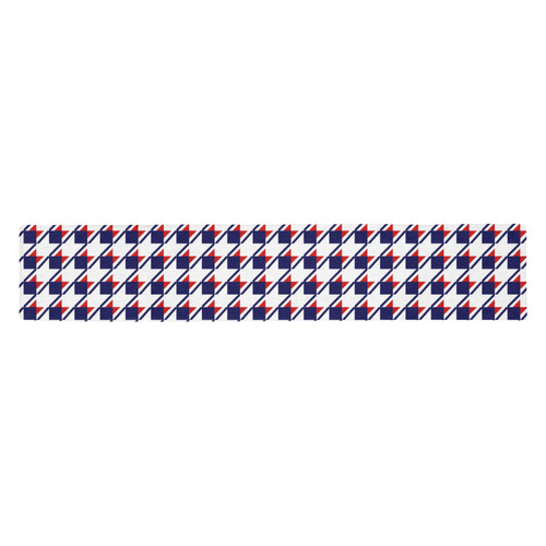 Red White Blue Houndstooth Table Runner 14x72 inch