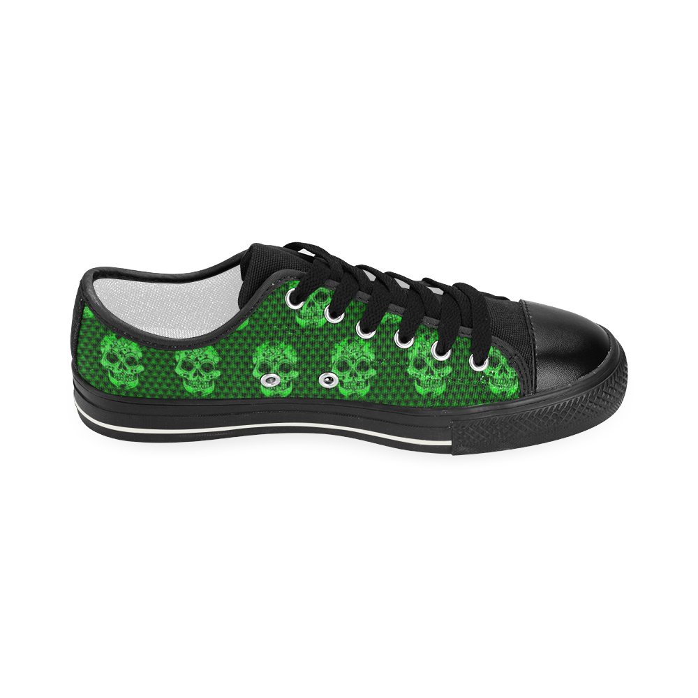 Skull pattern 517 D by JamColors Women's Classic Canvas Shoes (Model 018)