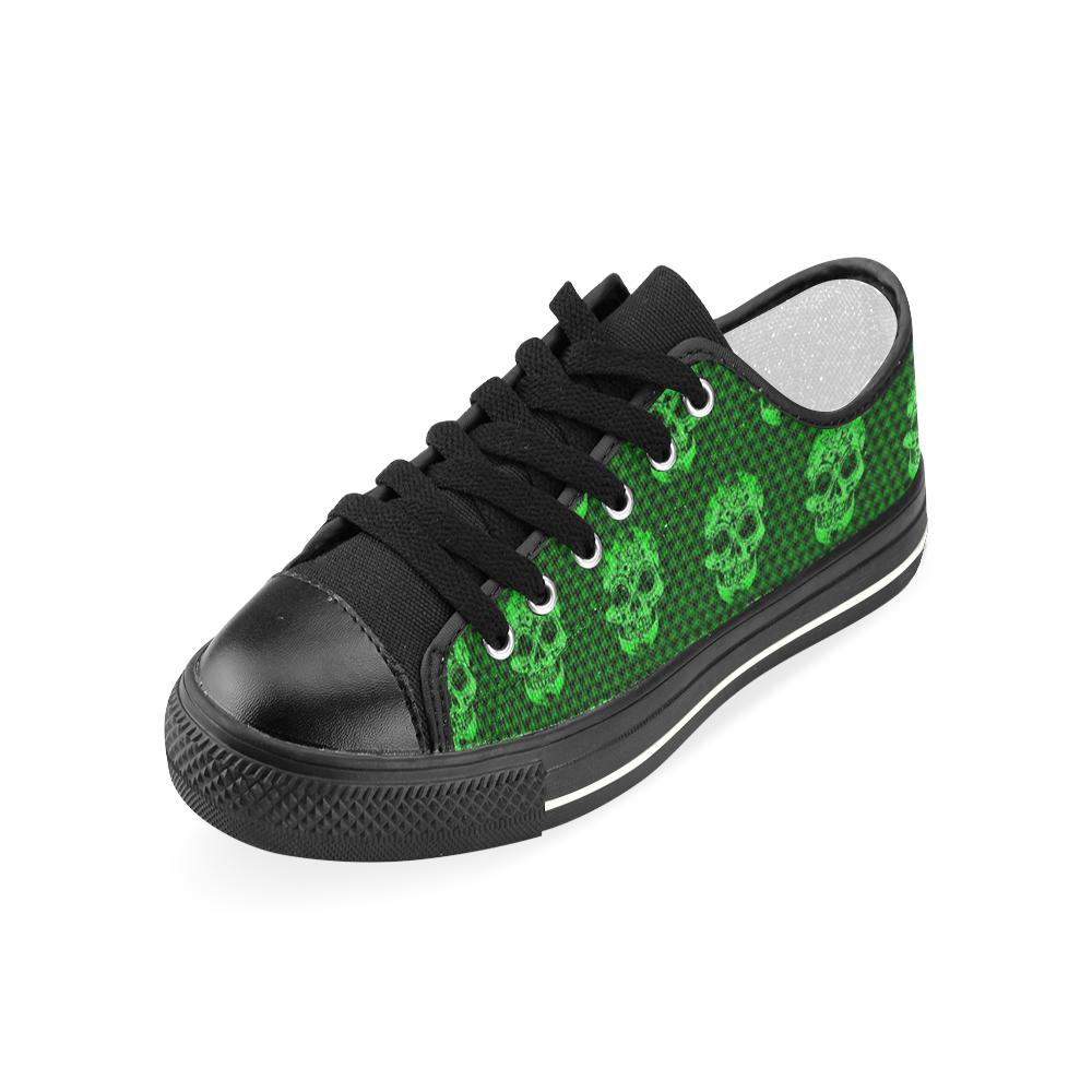 Skull pattern 517 D by JamColors Women's Classic Canvas Shoes (Model 018)