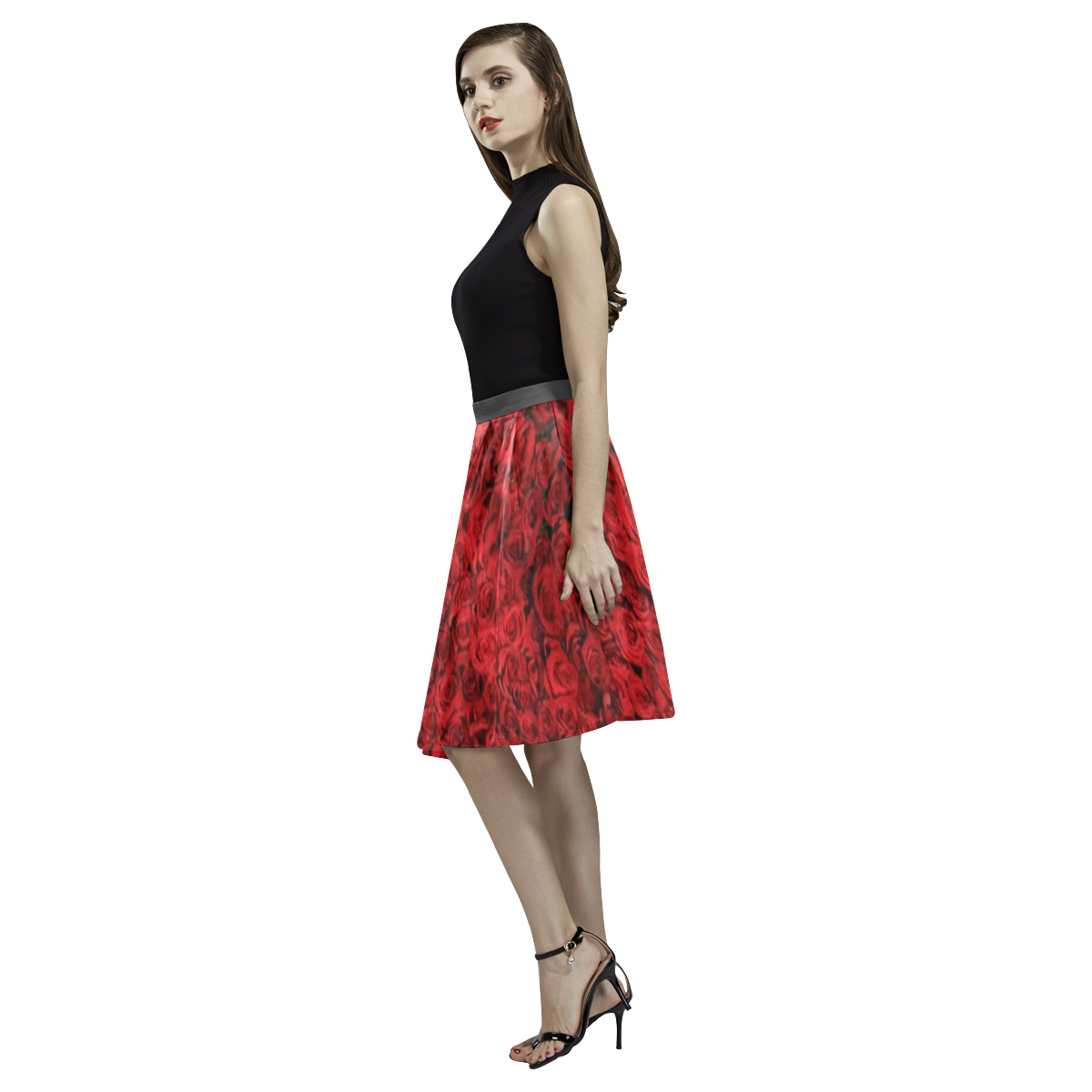 Roses Melete Pleated Midi Skirt (Model D15)