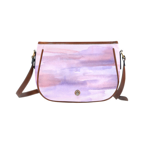 pink purple watercolor Saddle Bag/Large (Model 1649)