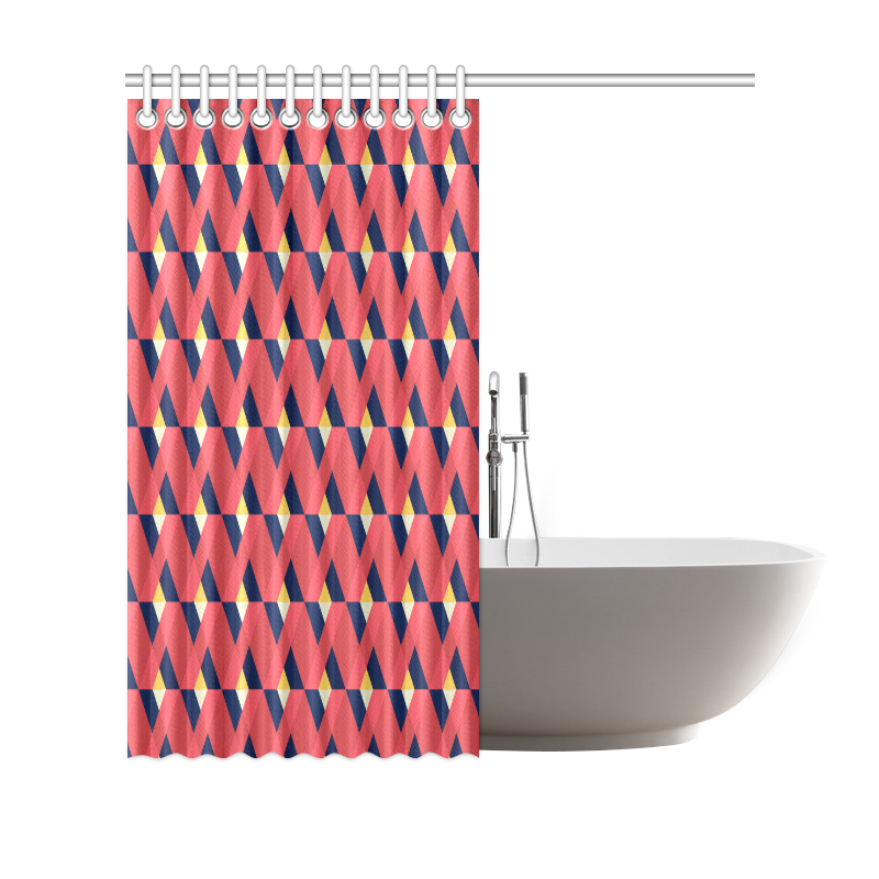 red triangle tile ceramic Shower Curtain 69"x70"