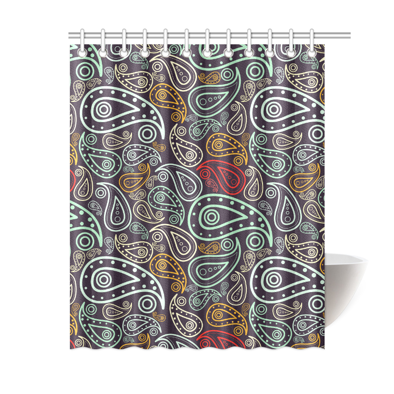 colorful paisley Shower Curtain 60"x72"