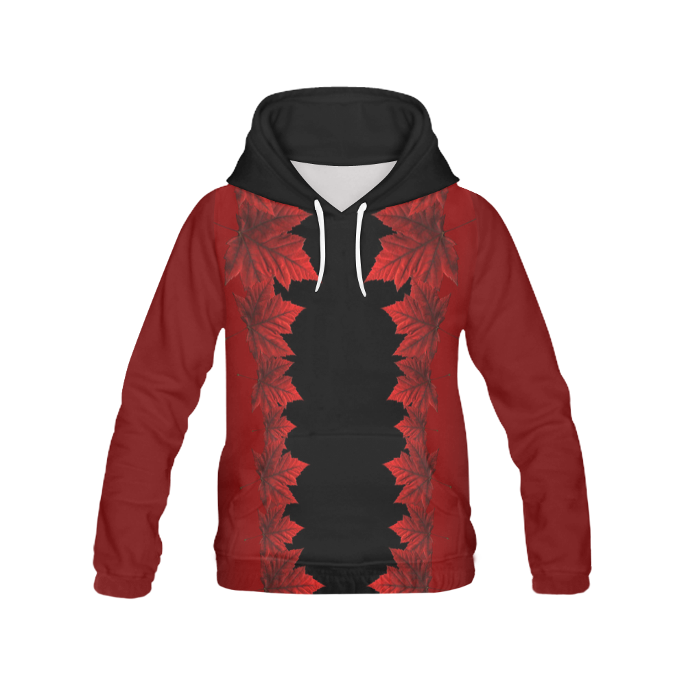 Canada Maple Leaf Hoodies Canada Souvenirs All Over Print Hoodie for Women (USA Size) (Model H13)