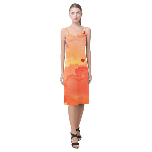 orange yellow watercolor Alcestis Slip Dress (Model D05)