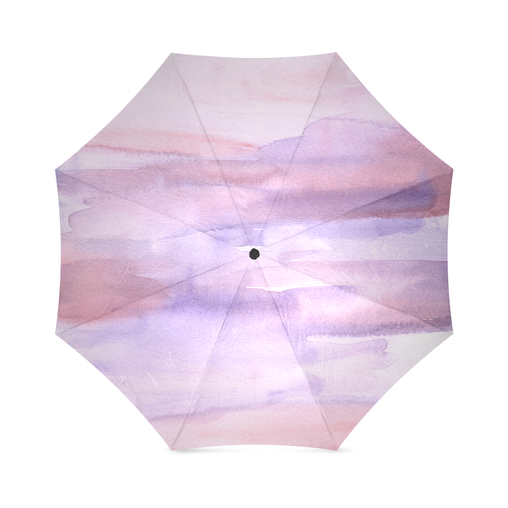 pink purple watercolor Foldable Umbrella (Model U01)