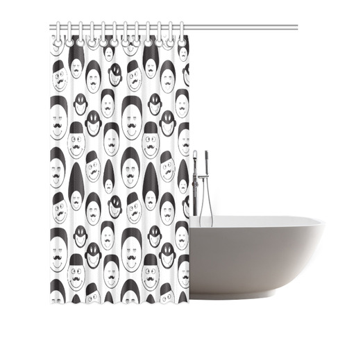 funny emotional faces Shower Curtain 66"x72"