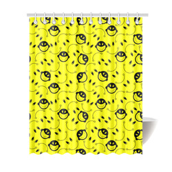 monkey tongue out on yellow Shower Curtain 69"x84"