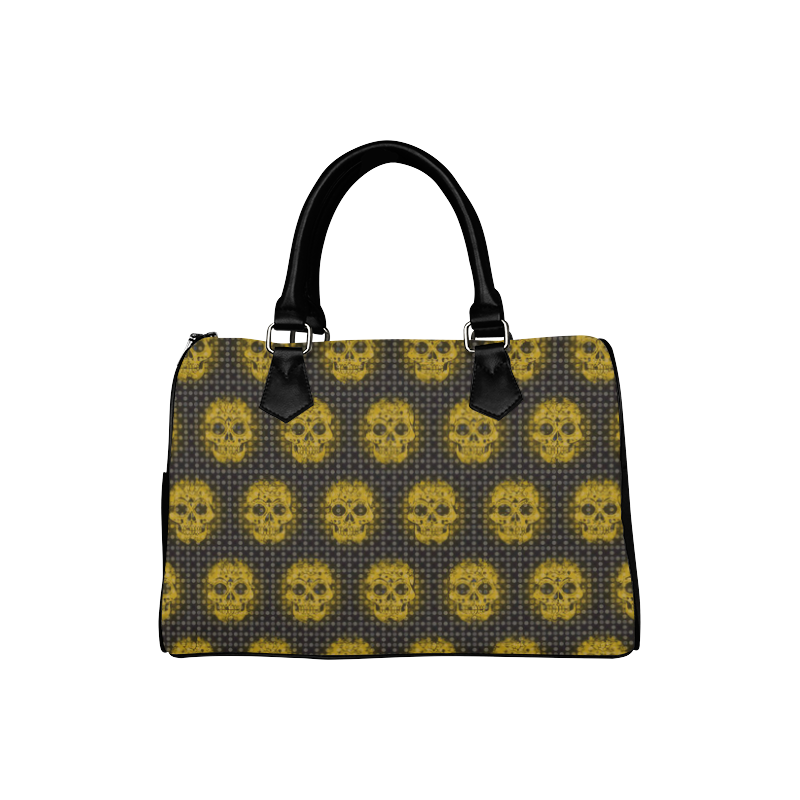 skulls and dotts,golden by JamColors Boston Handbag (Model 1621)