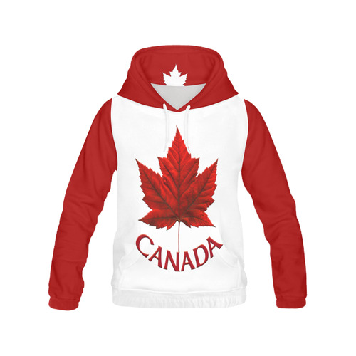 Canada Souvenir Hoodies Classic Maple Leaf All Over Print Hoodie for Women (USA Size) (Model H13)