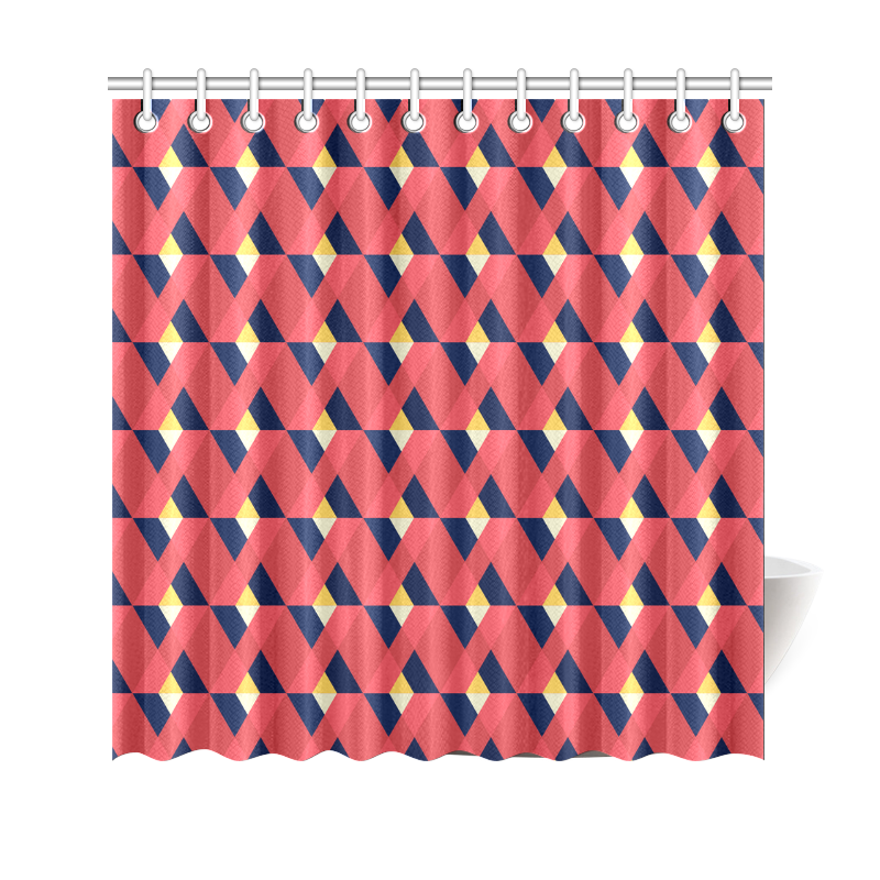 red triangle tile ceramic Shower Curtain 69"x70"